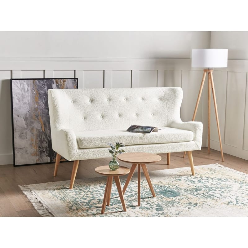 2-personers sofa Skibby - Hvid, lyst træ - Opbevaring - Opbevaring til småting - Opbevaringsstativ - Pallestativ