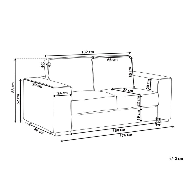 2-personers sofa Vikran - Brun, Sort - Møbler - Sofaer - 2 personers sofa