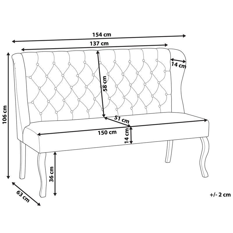2-personers sofa Torsby - Mørkerød - Møbler - Sofaer - 2 personers sofa