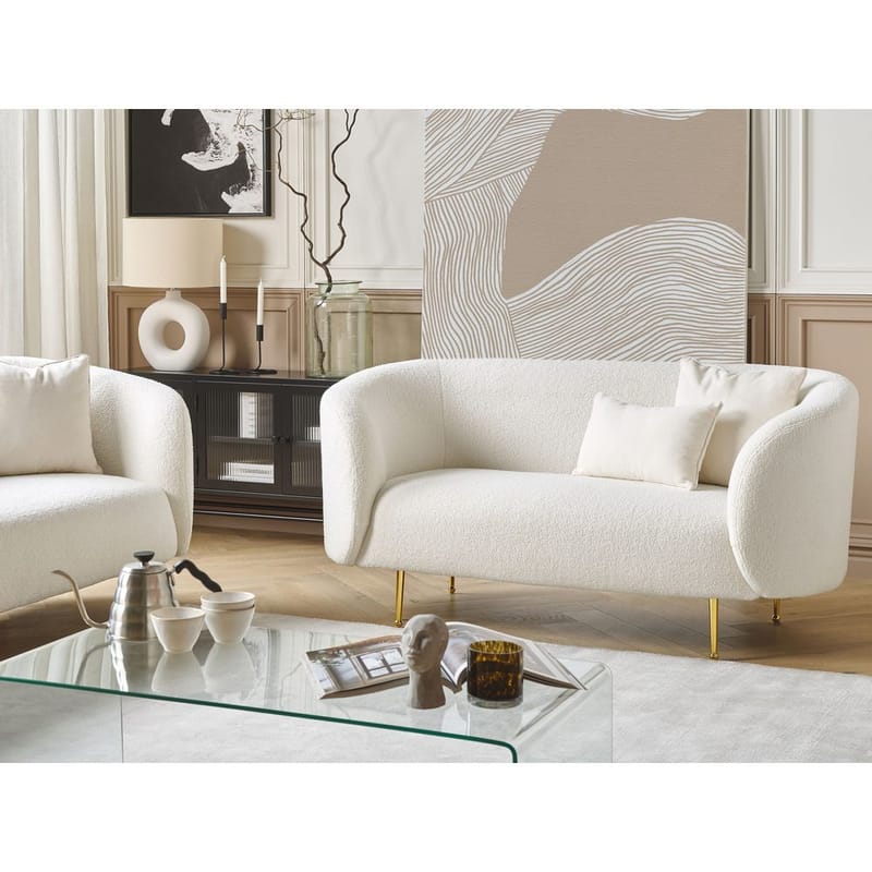 2-personers sofa Loen - Hvid, guld - Møbler - Sofaer - 2 personers sofa