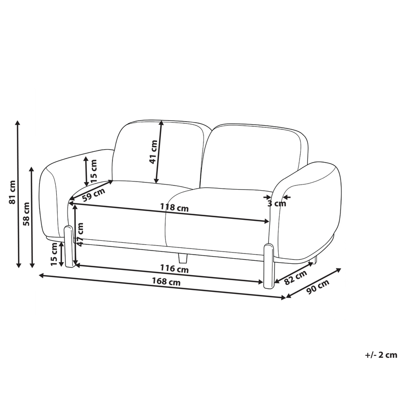 2-personers sofa Odnes i bouclé - Hvid - Møbler - Sofaer - 2 personers sofa