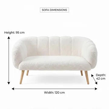 2-personers sofa Atelier Del Sofa Lotus (120 x 95 x 42 cm) Hvid - Møbler - Sofaer - 2 personers sofa