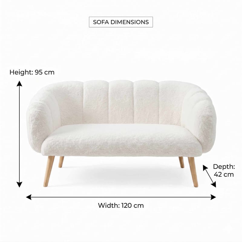 2-personers sofa Atelier Del Sofa Lotus (120 x 95 x 42 cm) Hvid - Møbler - Sofaer - 2 personers sofa