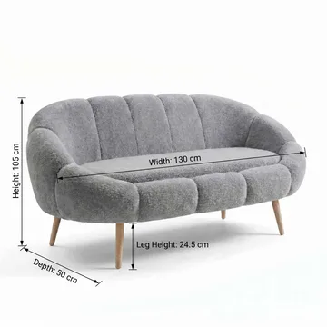 2-personers sofa Atelier Del Sofa Lida (130 x 105 x 50 cm) Grå - Møbler - Sofaer - 2 personers sofa