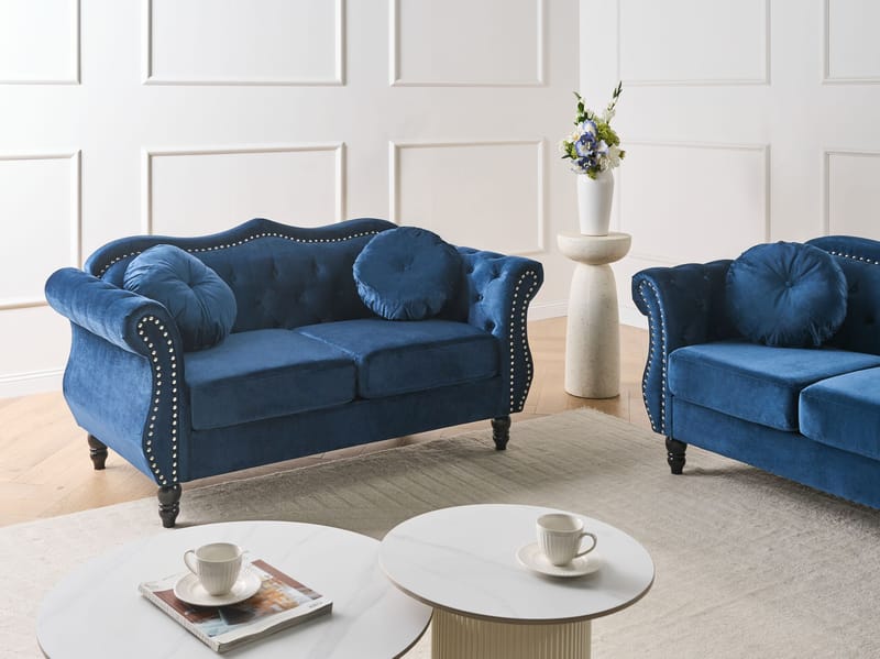 2-personers sofa Skien - Marineblå - Møbler - Sofaer - 2 personers sofa