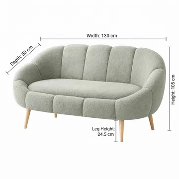 2-personers sofa Atelier Del Sofa Lida (130 x 105 x 50 cm) Grøn - Møbler - Sofaer - 2 personers sofa