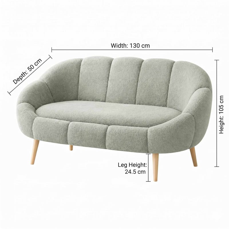 2-personers sofa Atelier Del Sofa Lida (130 x 105 x 50 cm) Grøn - Møbler - Sofaer - 2 personers sofa