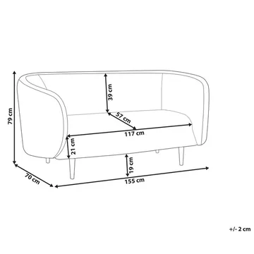 2-personers sofa Loen - Hvid, guld - Møbler - Sofaer - 2 personers sofa
