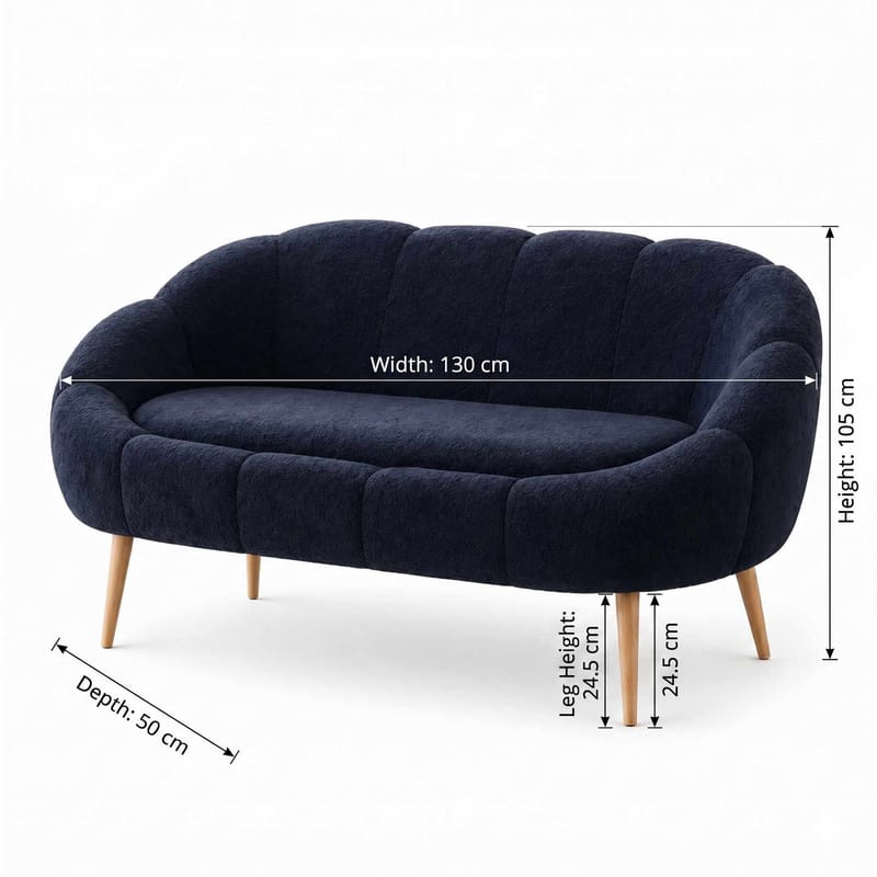 2-personers sofa Atelier Del Sofa Lida (130 x 105 x 50 cm) Antracit - Møbler - Sofaer - 2 personers sofa