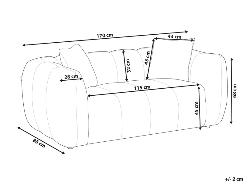2-personers sofa Ness - Taupe - Møbler - Sofaer - 2 personers sofa