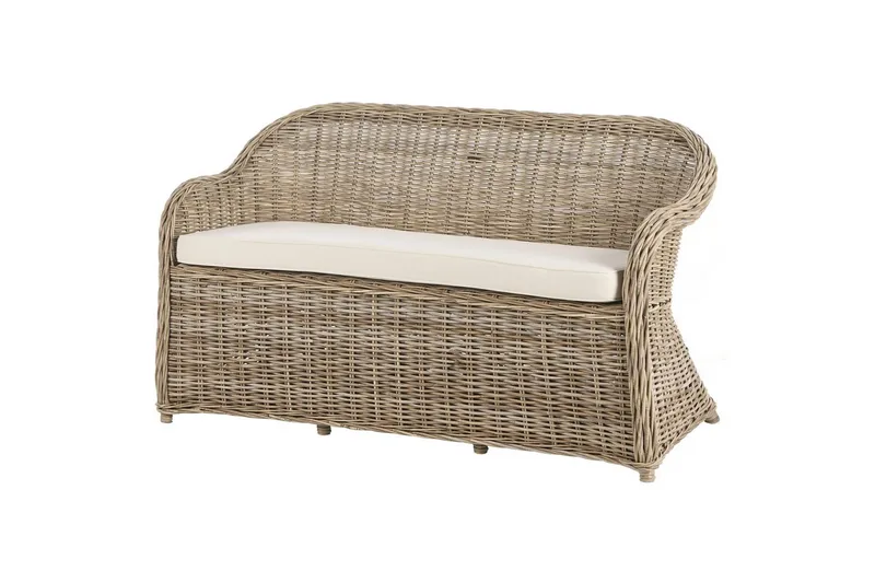 2.5-sitssoffa med fotpall Beliani Susua NO_BRAND Nature||Cream white - Møbler - Sofaer - Sofagrupper