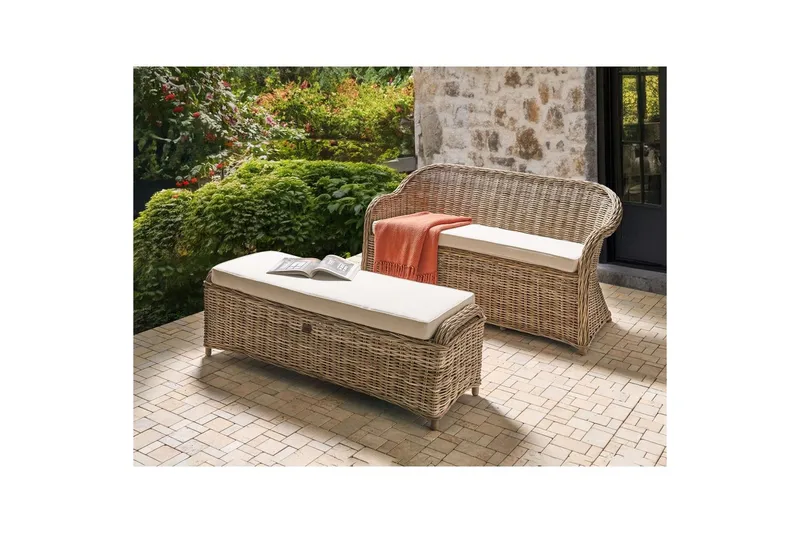 2.5-sitssoffa med fotpall Beliani Susua NO_BRAND Nature||Cream white - Møbler - Sofaer - Sofagrupper