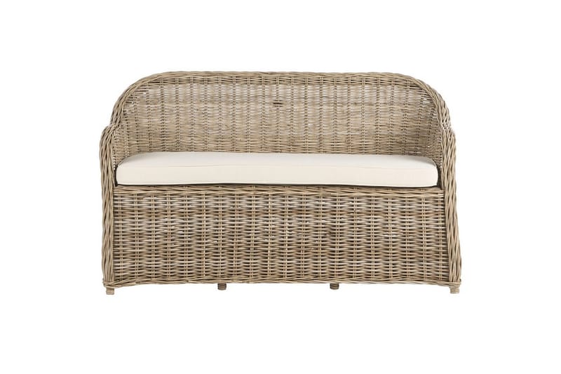 2.5-sitssoffa med fotpall Beliani Susua NO_BRAND Nature||Cream white - Møbler - Sofaer - Sofagrupper