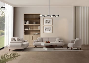 3-personers sofa Atelier Del Sofa Bonjo Valnød (246 x 81 x 97 cm) Beige - Beige - Møbler - Sofaer - 3 personers sofa