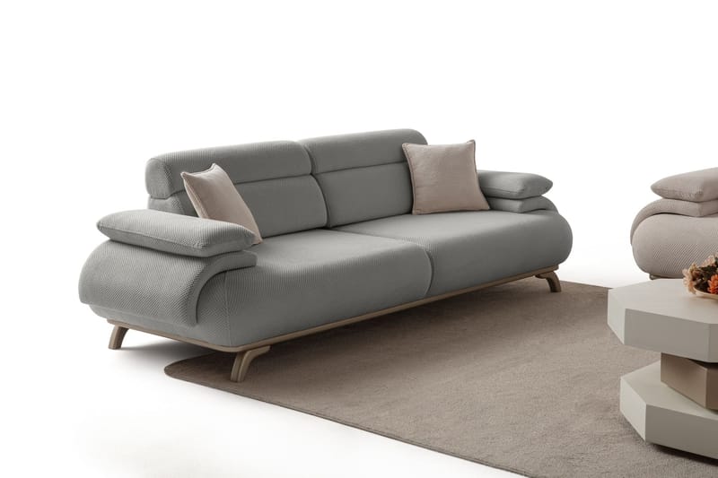 3-personers sofa Atelier Del Sofa Bonjo Silver (246 x 81 x 97 cm) Grå - Grå - Møbler - Sofaer - 3 personers sofa