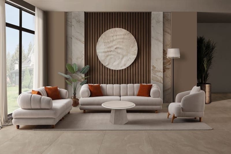 3-personers sofa Atelier Del Sofa Gloria (240 x 80 x 95 cm) Beige - Beige - Møbler - Sofaer - 3 personers sofa