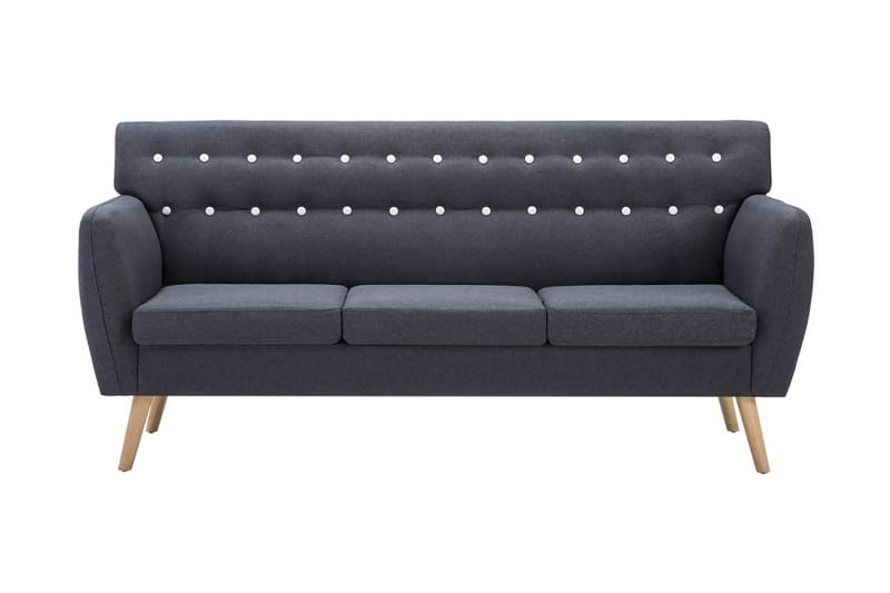 3-Personers Sofa Stofbeklædning 172 X 70 X 82 Cm Mørkegrå - Grå - 3 personers sofa