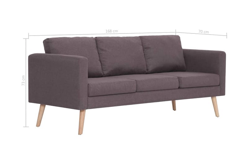 3-Personers Sofa I Stof Gråbrun - Brun - 3 personers sofa