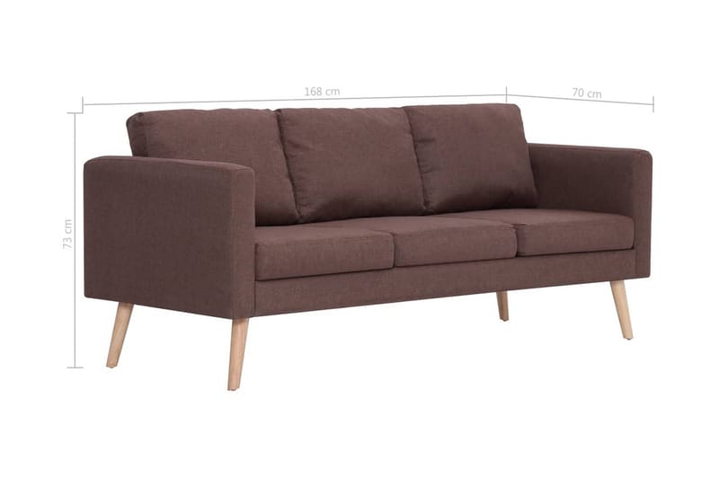 3-Personers Sofa I Stof Brun - Brun - 3 personers sofa