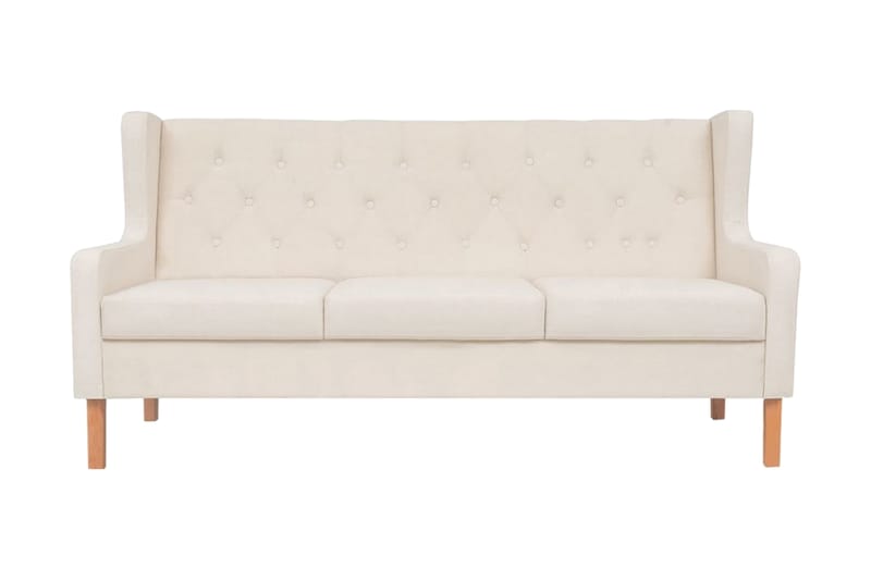 3-Personers Sofa Stof Cremehvid - Creme - 3 personers sofa