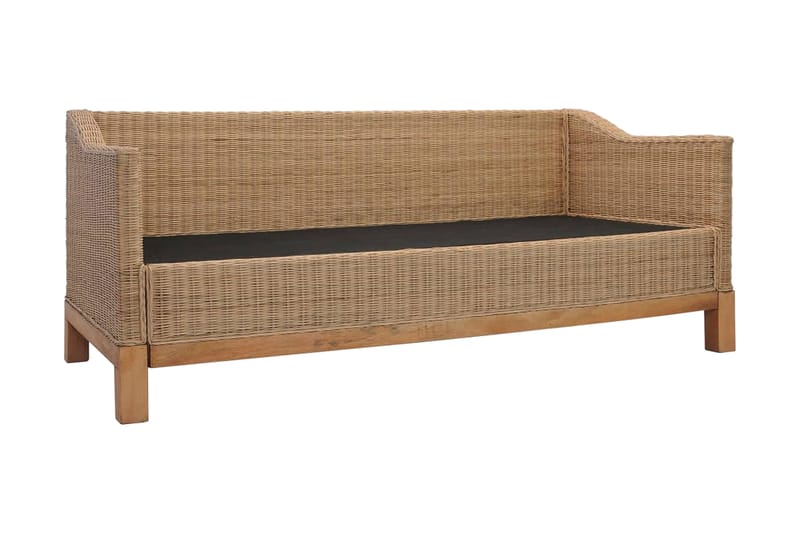 3-Personers Sofa Med Hynder Naturlig Rattan - Brun - 3 personers sofa