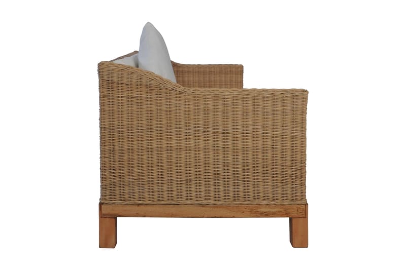 3-Personers Sofa Med Hynder Naturlig Rattan - Brun - Havemøbler - Loungemøbler - Loungesofaer