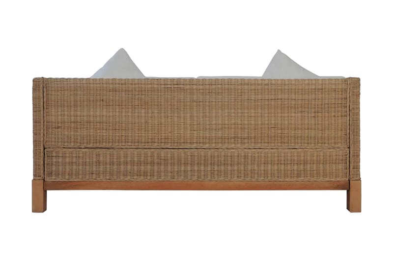 3-Personers Sofa Med Hynder Naturlig Rattan - Brun - Havemøbler - Loungemøbler - Loungesofaer