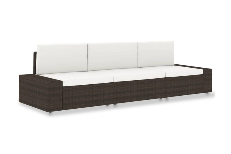 3-Personers Sofa Modulær Polyrattan Brun - Brun - Havemøbler - Loungemøbler - Loungesofaer