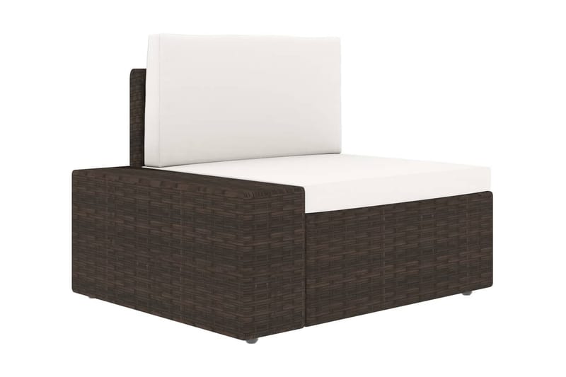 3-Personers Sofa Modulær Polyrattan Brun - Brun - Havemøbler - Loungemøbler - Loungesofaer