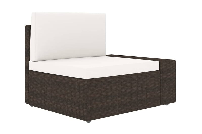 3-Personers Sofa Modulær Polyrattan Brun - Brun - Havemøbler - Loungemøbler - Loungesofaer