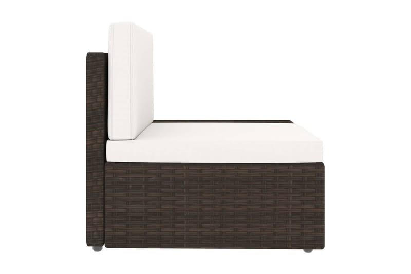 3-Personers Sofa Modulær Polyrattan Brun - Brun - Havemøbler - Loungemøbler - Loungesofaer