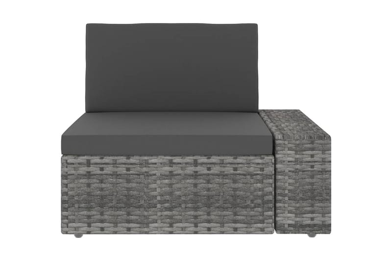 3-Personers Sofa Modulær Polyrattan Grå - Grå - Havemøbler - Loungemøbler - Loungesofaer