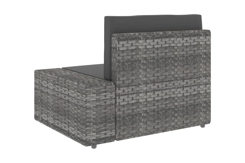 3-Personers Sofa Modulær Polyrattan Grå - Grå - Havemøbler - Loungemøbler - Loungesofaer