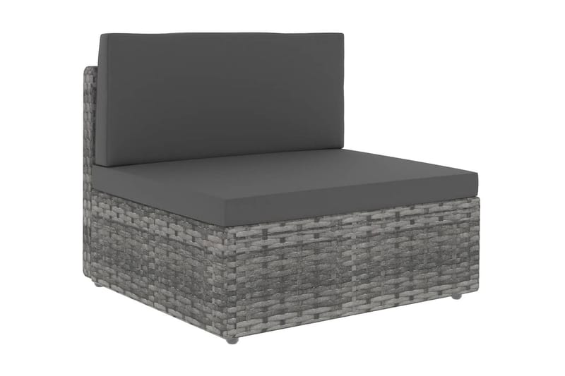 3-Personers Sofa Modulær Polyrattan Grå - Grå - Havemøbler - Loungemøbler - Loungesofaer