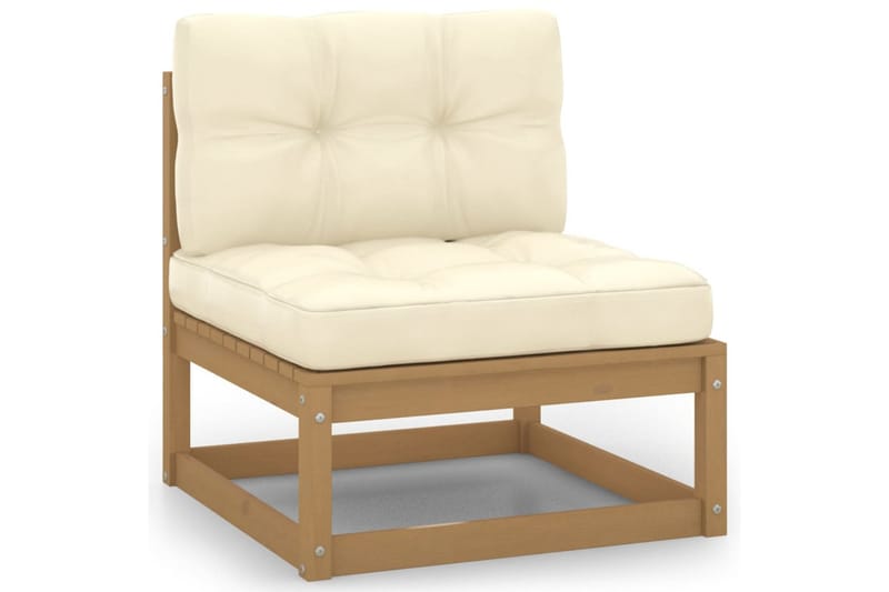 3-personers sofa med hynder massivt fyrretræ - Brun - Havemøbler - Loungemøbler - Loungesofaer