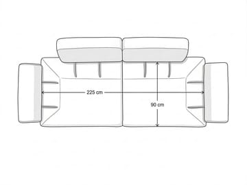 3-personers sofa Atelier Del Sofa Bonjo Silver (246 x 81 x 97 cm) Grå - Grå - Møbler - Sofaer - 3 personers sofa