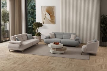 3-personers sofa Atelier Del Sofa Bonjo Silver (246 x 81 x 97 cm) Grå - Grå - Møbler - Sofaer - 3 personers sofa