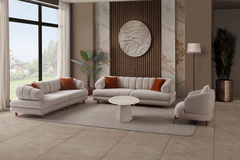 3-personers sofa Atelier Del Sofa Gloria (240 x 80 x 95 cm) Beige - Beige - Møbler - Sofaer - 3 personers sofa