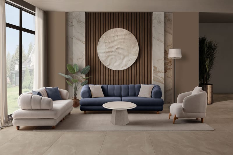 3-personers sofa Atelier Del Sofa Gloria (240 x 80 x 95 cm) Marineblå - Marineblå - Møbler - Sofaer - 3 personers sofa