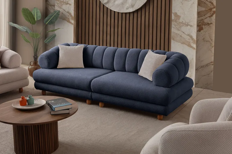 3-personers sofa Atelier Del Sofa Gloria (240 x 80 x 95 cm) Marineblå - Marineblå - Møbler - Sofaer - 3 personers sofa