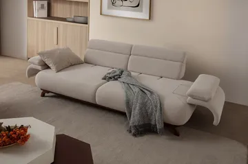 3-personers sofa Atelier Del Sofa Bonjo Valnød (246 x 81 x 97 cm) Beige - Beige - Møbler - Sofaer - 3 personers sofa