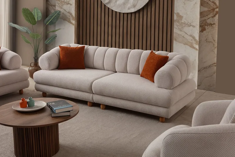 3-personers sofa Atelier Del Sofa Gloria (240 x 80 x 95 cm) Beige - Beige - Møbler - Sofaer - 3 personers sofa