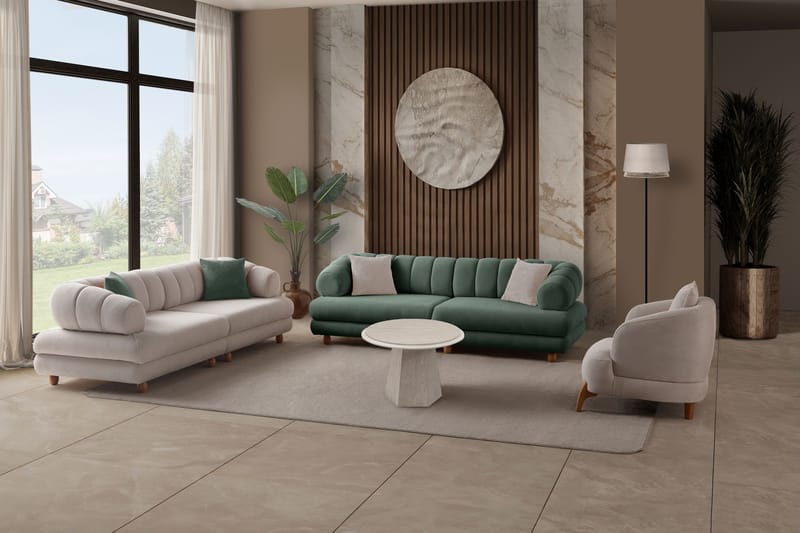 3-personers sofa Atelier Del Sofa Gloria (240 x 80 x 95 cm) Grøn - Grøn - Møbler - Sofaer - 3 personers sofa