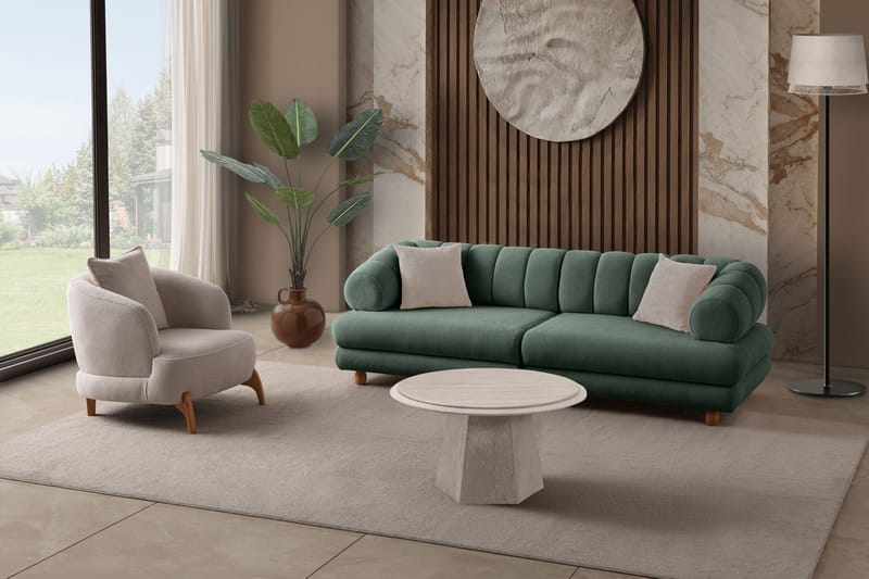 3-personers sofa Atelier Del Sofa Gloria (240 x 80 x 95 cm) Grøn - Grøn - Møbler - Sofaer - 3 personers sofa