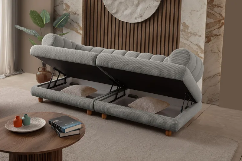 3-personers sofa Atelier Del Sofa Gloria (240 x 80 x 95 cm) Grå - Grå - Møbler - Sofaer - 3 personers sofa
