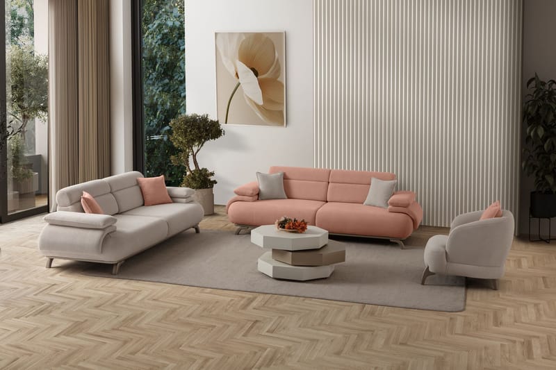 3-personers sofa Atelier Del Sofa Bonjo Silver (246 x 81 x 97 cm) Pudder - Pudder - Møbler - Sofaer - 3 personers sofa