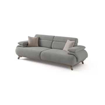 3-personers sofa Atelier Del Sofa Bonjo Silver (246 x 81 x 97 cm) Grå - Grå - Møbler - Sofaer - 3 personers sofa