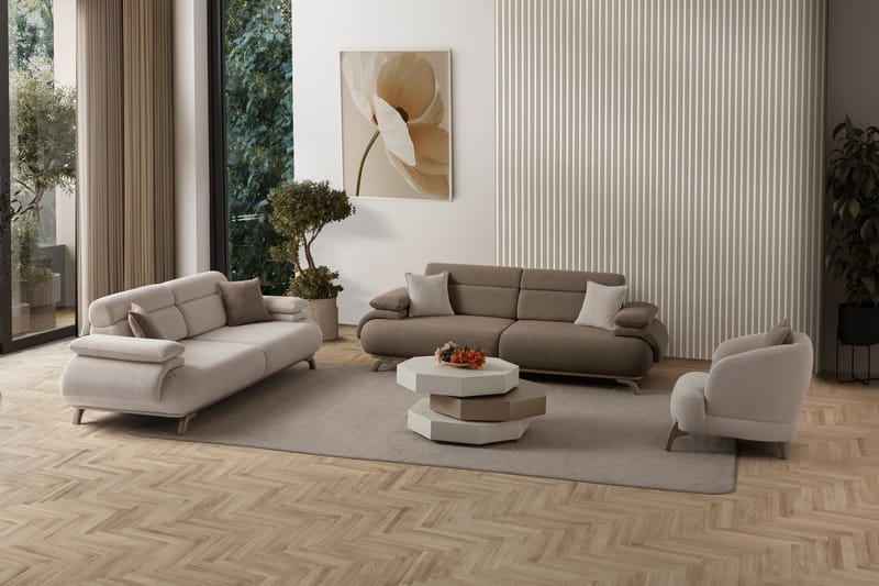 3-personers sofa Atelier Del Sofa Bonjo Silver (246 x 81 x 97 cm) Jord - Jord - Møbler - Sofaer - 3 personers sofa