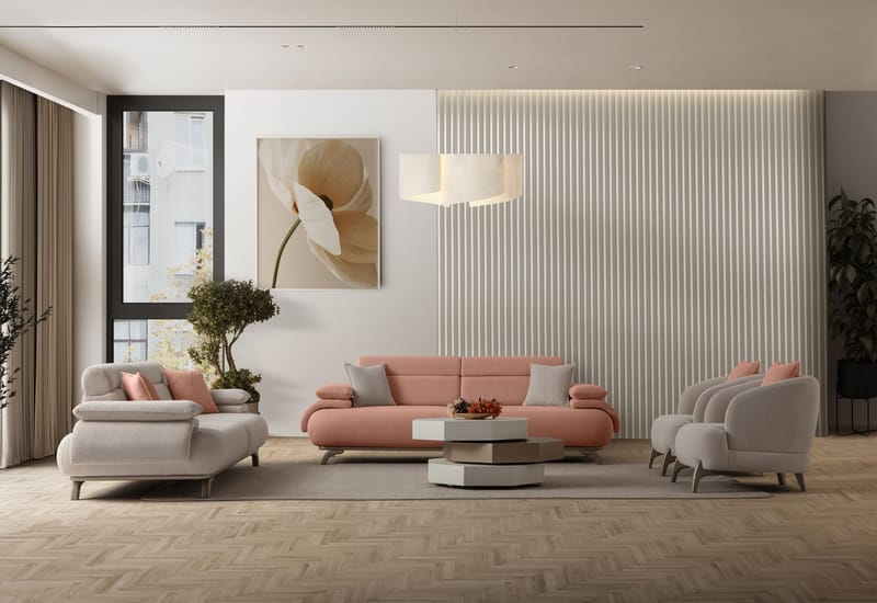 3-personers sofa Atelier Del Sofa Bonjo Silver (246 x 81 x 97 cm) Pudder - Pudder - Møbler - Sofaer - 3 personers sofa