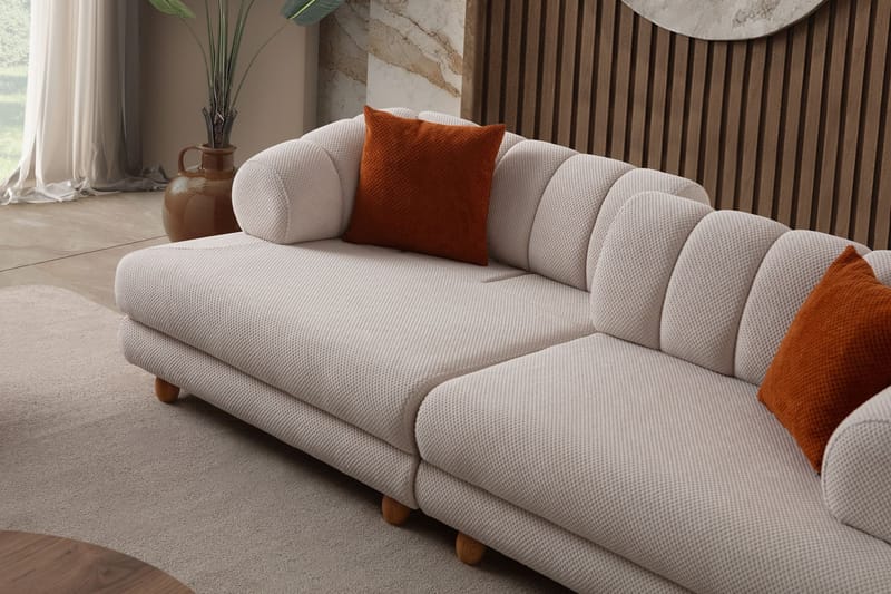 3-personers sofa Atelier Del Sofa Gloria (240 x 80 x 95 cm) Beige - Beige - Møbler - Sofaer - 3 personers sofa